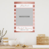 Gestreept Roze Goud Fotocabine Prop Poster (Keuken)