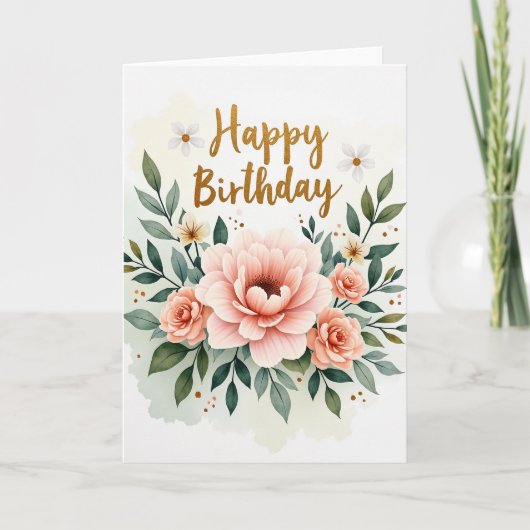 Gestreept Roze Goud Schrift Kaart (Voorkant)