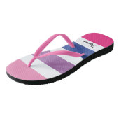 Gestreept roze Paars blauw, speciaal aangepast Teenslippers (Schuin)