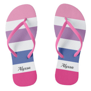 Gestreept roze Paars blauw, speciaal aangepast Teenslippers