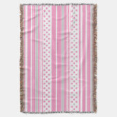 Gestreept roze patroon met sterren deken (Voorkant Verticaal)