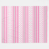 Gestreept roze patroon met sterren fleece deken (Voorkant (Horizontaal))