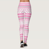 Gestreept roze patroon met sterren leggings (Achterkant)
