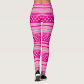 Gestreept roze patroon met sterren leggings (Achterkant)