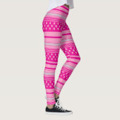Gestreept roze patroon met sterren leggings (Rechts)