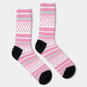 Gestreept roze patroon met sterren sokken (Rechts)