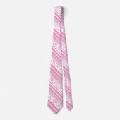 Gestreept roze patroon met sterren stropdas (Voorkant)