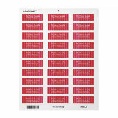 Gestreept roze rode simpele Kerst retouradres Etiket (Full Sheet)