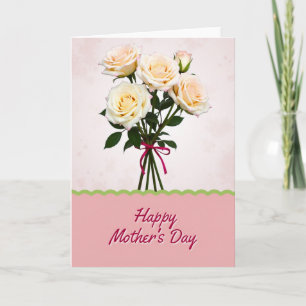 Gestreept Roze Rozen Boeketkaart Kaart