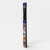 Gestreept Scandinavisch patroon bruin blauw Case-Mate iPhone Case (Achterkant/links)