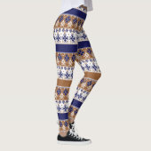 Gestreept Scandinavisch patroon bruin blauw Leggings (Rechts)