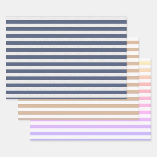 Gestreept Set Van 3 Inpakpapier Vel (Set)