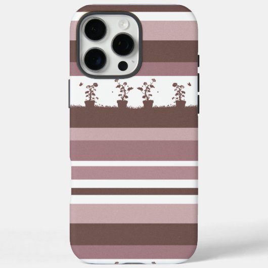 Gestreept Silhouetpatroon Kuipplanten Case-Mate iPhone Case (Achterkant)