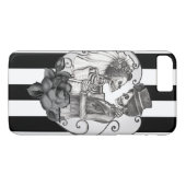 Gestreept Skelet Liefdeskoppel Huwelijksdans Case-Mate iPhone Case (Achterkant (Horizontaal))