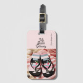 Gestreept slippers strandhanddoek bagagelabel (Voorkant (verticaal))