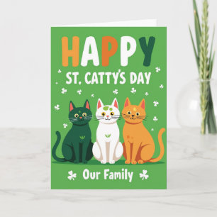 Gestreept St. Kat Dag Familiekaart Kaart