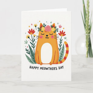 Gestreept Staart Kat Feestkaart Kaart