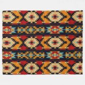 Gestreept stamkunstpatroon fleece deken (Voorkant (Horizontaal))