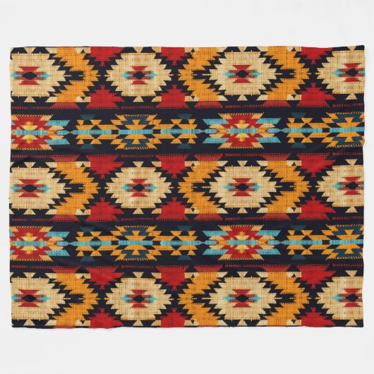 Gestreept stamkunstpatroon fleece deken (Voorkant (Horizontaal))