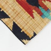 Gestreept stamkunstpatroon fleece deken (Hoek)