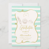 Gestreept strand Wavy Lijst Afstuderen Kaart (Voorkant)