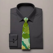 Gestreept Stropdas met groen bloemenpatroon