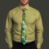 Gestreept Stropdas met groen bloemenpatroon