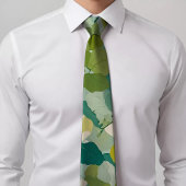 Gestreept Stropdas met groen bloemenpatroon