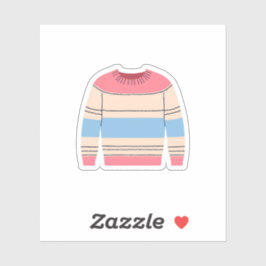 Gestreept Sweater met Ronde Hals Sticker