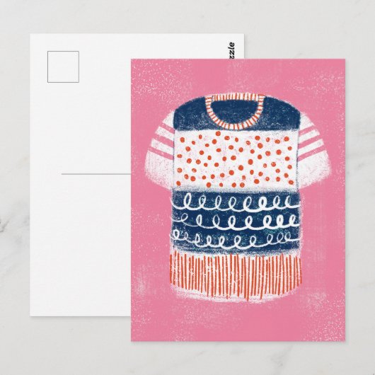 Gestreept T-shirt Briefkaart (Voorkant / Achterkant)