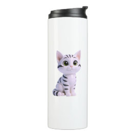 Gestreept Tabby Kawaii Thermosbeker