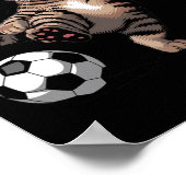 Gestreept Tabbykat Trapperd Soccer Ll Funny Cat Lo Poster (Hoek)