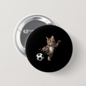 Gestreept Tabbykat Trapperd Soccer Ll Funny Cat Lo Ronde Button 5,7 Cm (Voorkant /achterkant)