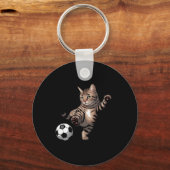 Gestreept Tabbykat Trapperd Soccer Ll Funny Cat Lo Sleutelhanger (Voorkant)