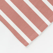 Gestreept Terracotta Roze Wit Fleece Deken (Hoek)