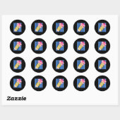 Gestreept terug naar school potlood boog tweede le ronde sticker (Vel)