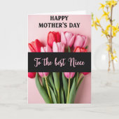 Gestreept Tulp Feestkaart Kaart (Gele Bloem)