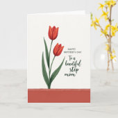 Gestreept Tulp Liefdeskaart Kaart (Gele Bloem)