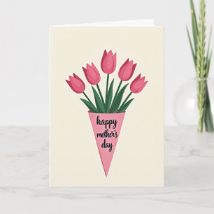 Gestreept Tulp Moederdag Cadeaubon Kaart