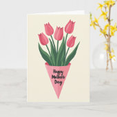 Gestreept Tulpboeketkaart Kaart (Gele Bloem)