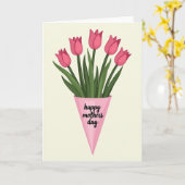 Gestreept Tulpen Moeders Kaart (Gele Bloem)