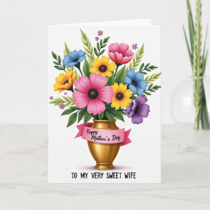Gestreept Vaas Met Bloemen Kaart
