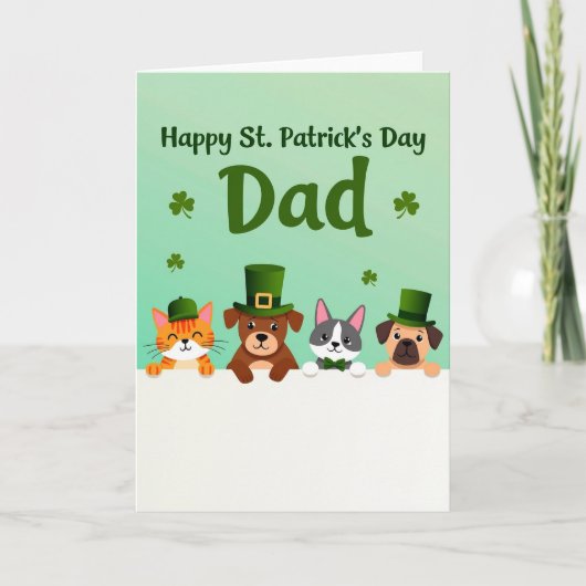Gestreept Vacht Gelukkig St. Patricks Dag Kaart (Voorkant)