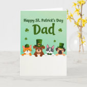 Gestreept Vacht Gelukkig St. Patricks Dag Kaart (Gele Bloem)