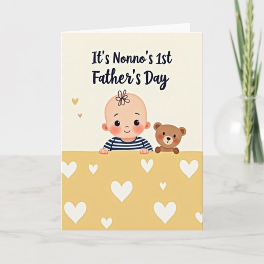 Gestreept Vaderdag Babykaart Kaart (Voorkant)