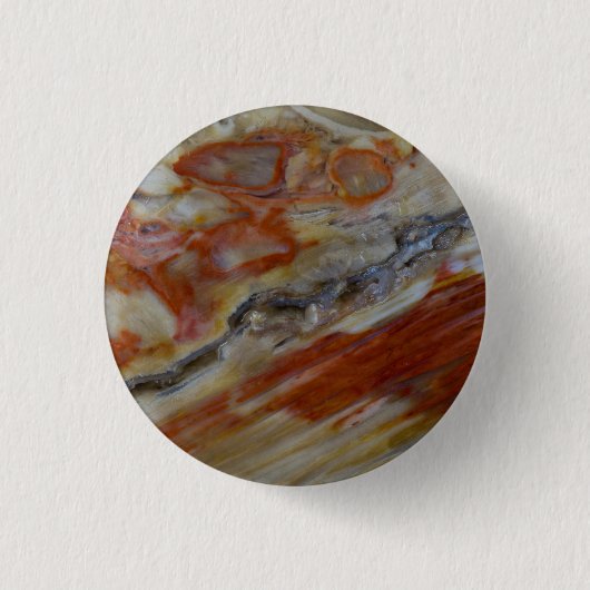 Gestreept versteend hout ronde button 3,2 cm (Voorkant)