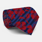 Gestreept vintage hibiscus Hawaiaanse das (Opgerold)