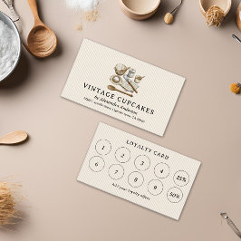 Gestreept Vintage Keukengerei Bakkerij Klantenkaartje