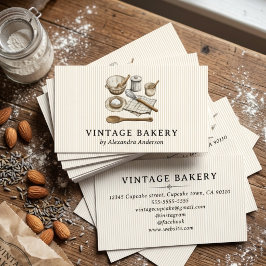Gestreept Vintage Kookgerei Visitekaartje