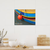 Gestreept vissersboot Marsaxlokk haven Malta Poster (Keuken)